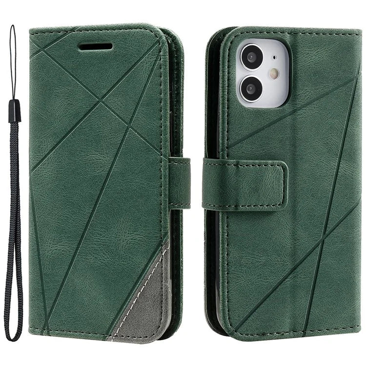 For iPhone 12 mini Case Wallet Leather Phone Cover Skin-touch Texture