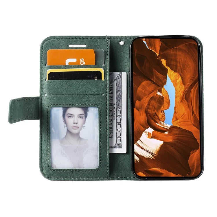 For iPhone 12 mini Case Wallet Leather Phone Cover Skin-touch Texture
