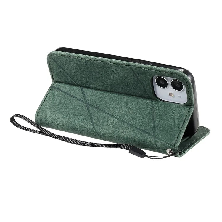 For iPhone 12 mini Case Wallet Leather Phone Cover Skin-touch Texture