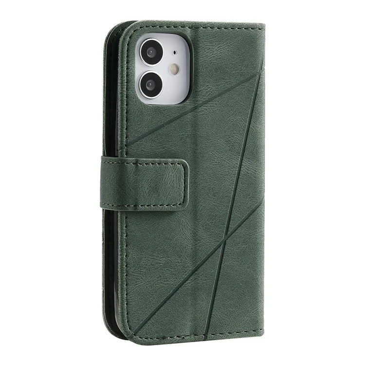 For iPhone 12 mini Case Wallet Leather Phone Cover Skin-touch Texture