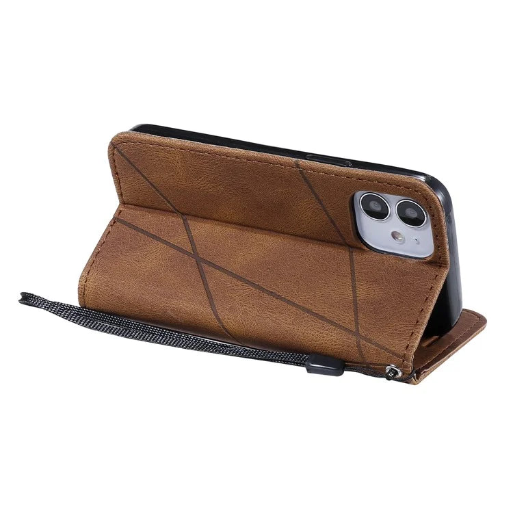 For iPhone 12 mini Case Wallet Leather Phone Cover Skin-touch Texture