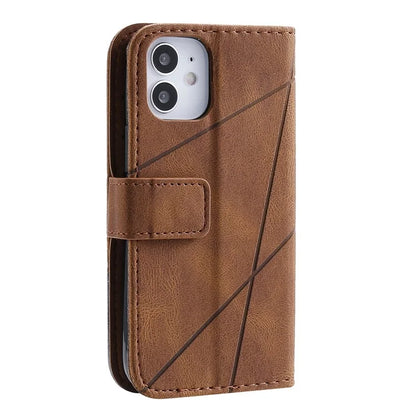 For iPhone 12 mini Case Wallet Leather Phone Cover Skin-touch Texture