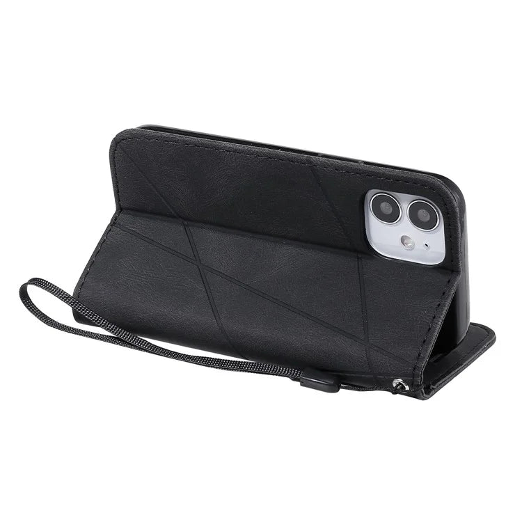 For iPhone 12 mini Case Wallet Leather Phone Cover Skin-touch Texture