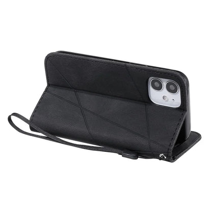 For iPhone 12 mini Case Wallet Leather Phone Cover Skin-touch Texture