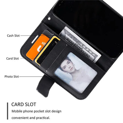 For iPhone 12 mini Case Wallet Leather Phone Cover Skin-touch Texture