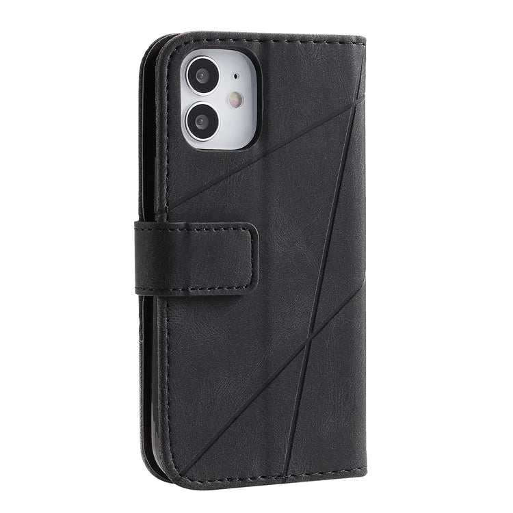 For iPhone 12 mini Case Wallet Leather Phone Cover Skin-touch Texture