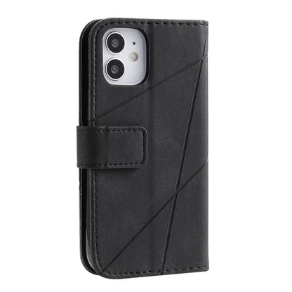For iPhone 12 mini Case Wallet Leather Phone Cover Skin-touch Texture