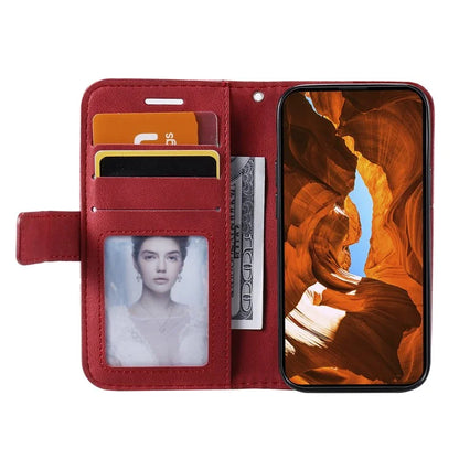 For iPhone 14 Wallet Case Splicing Leather Stand Phone Cover with Hand Strap