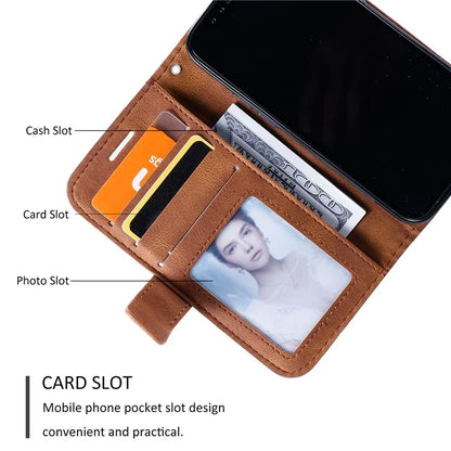 For iPhone 15 Plus Case Imprinted Splicing Design Leather Cover with Wrist Strap