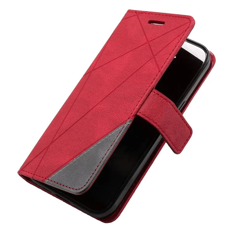 For iPhone 15 Pro Magnetic Case Splicing Design Wallet Stand Phone Cover