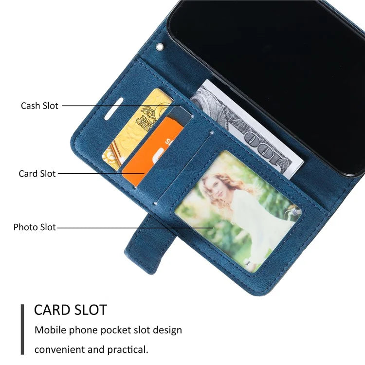 For iPhone 15 Pro Magnetic Case Splicing Design Wallet Stand Phone Cover