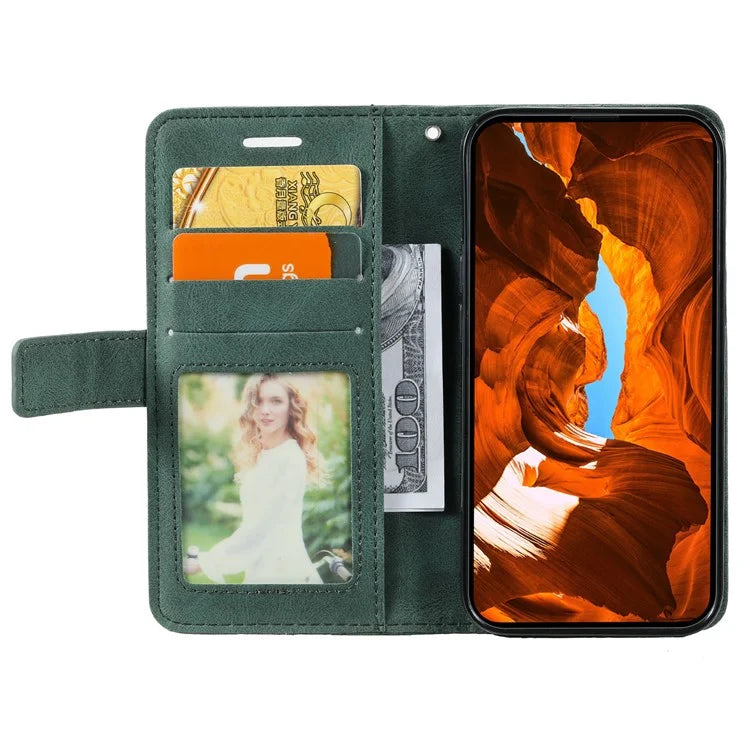 For iPhone 15 Pro Magnetic Case Splicing Design Wallet Stand Phone Cover