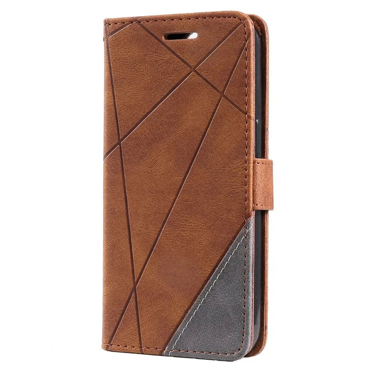 For iPhone 15 Pro Magnetic Case Splicing Design Wallet Stand Phone Cover