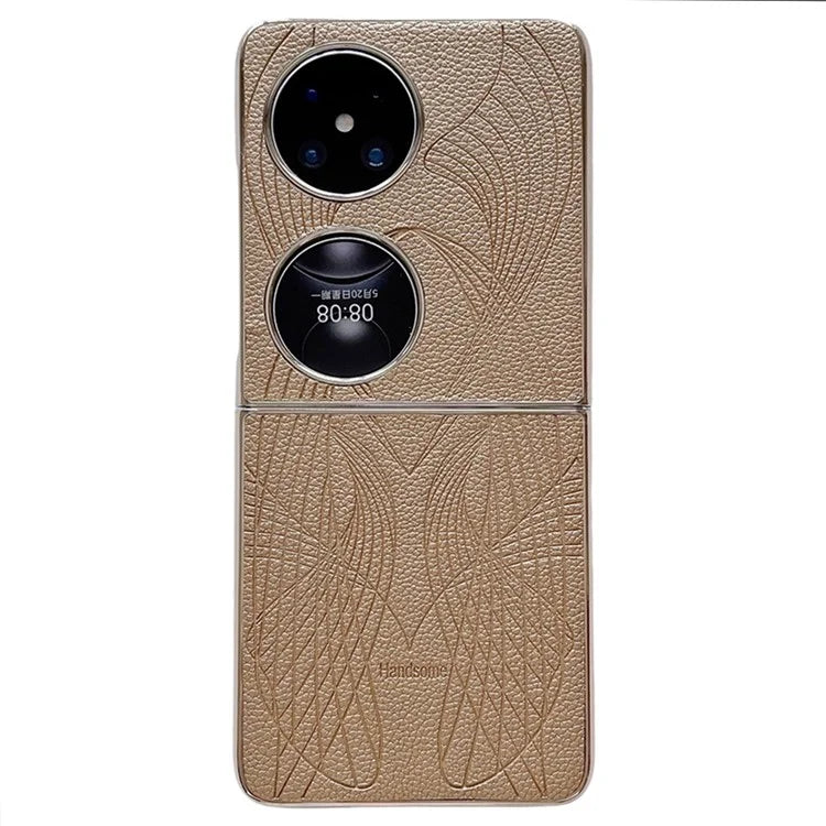 For Huawei Pocket 2 Case Aesthetic Pattern Leather Electroplating Phone Back Cover
