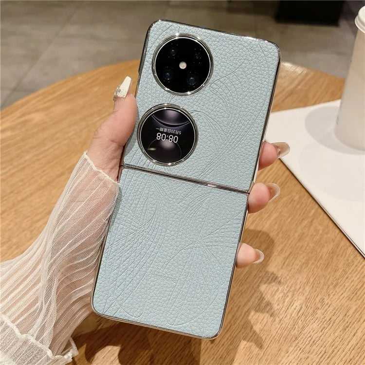 For Huawei Pocket 2 Case Aesthetic Pattern Leather Electroplating Phone Back Cover