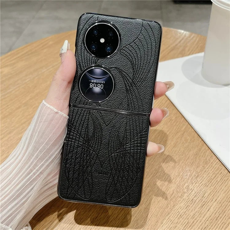 For Huawei Pocket 2 Case Aesthetic Pattern Leather Electroplating Phone Back Cover
