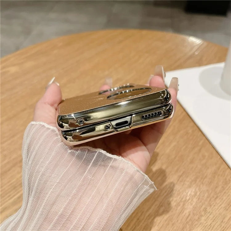 For Huawei Pocket 2 Case Aesthetic Pattern Leather Electroplating Phone Back Cover