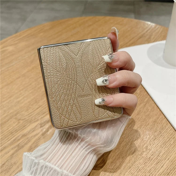 For Huawei Pocket 2 Case Aesthetic Pattern Leather Electroplating Phone Back Cover