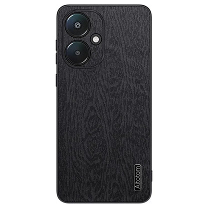 For Xiaomi Redmi 13C 5G Case Leather+PC+TPU Wood Texture Phone Cover