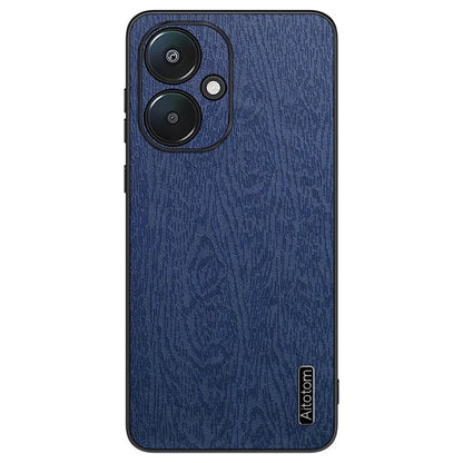For Xiaomi Redmi 13C 5G Case Leather+PC+TPU Wood Texture Phone Cover