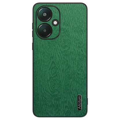 For Xiaomi Redmi 13C 5G Case Leather+PC+TPU Wood Texture Phone Cover