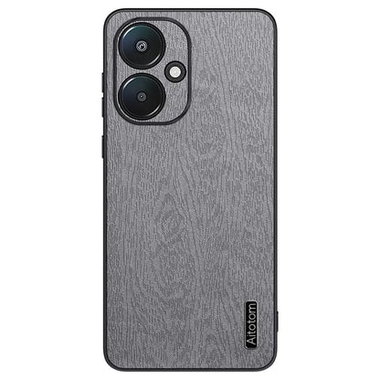 For Xiaomi Redmi 13C 5G Case Leather+PC+TPU Wood Texture Phone Cover
