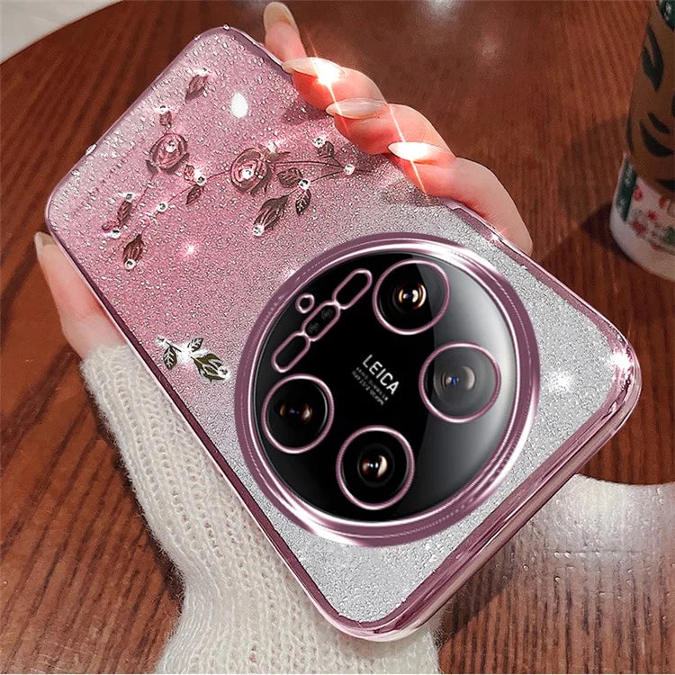 KADEM For Xiaomi 14 Ultra Case Glitter Sparkle Soft TPU Phone Cover with Lanyard