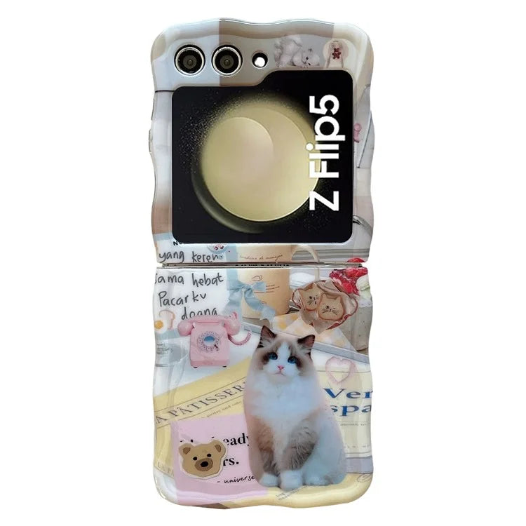 For Samsung Galaxy Z Flip5 5G Cell Phone Case Wavy Edges Hard PC Back Cover