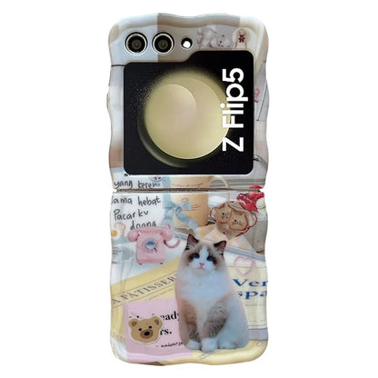 For Samsung Galaxy Z Flip5 5G Cell Phone Case Wavy Edges Hard PC Back Cover