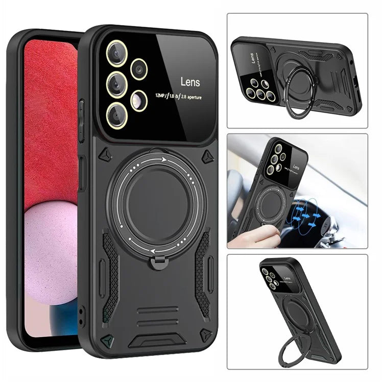 For Samsung Galaxy A13 4G Case Compatible with MagSafe Kickstand PC+TPU Phone Cover