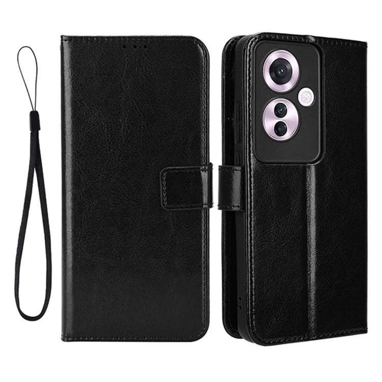 For Oppo Reno11 F 5G / F25 Pro 5G Case Crazy Horse Texture Leather Stand Phone Cover