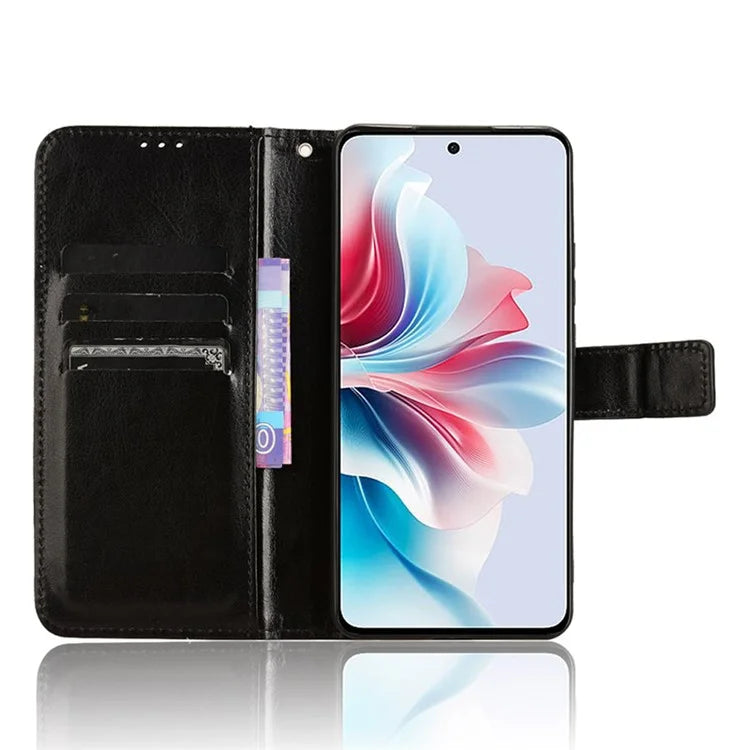 For Oppo Reno11 F 5G / F25 Pro 5G Case Crazy Horse Texture Leather Stand Phone Cover