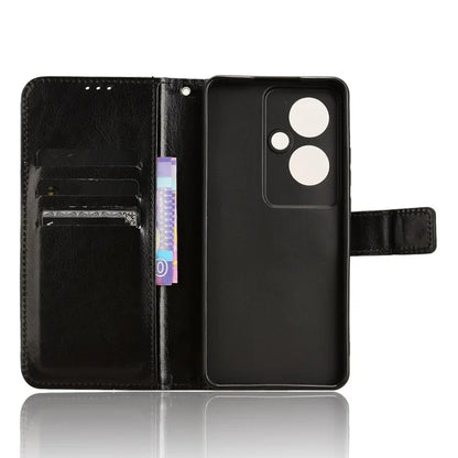 For Oppo Reno11 F 5G / F25 Pro 5G Case Crazy Horse Texture Leather Stand Phone Cover