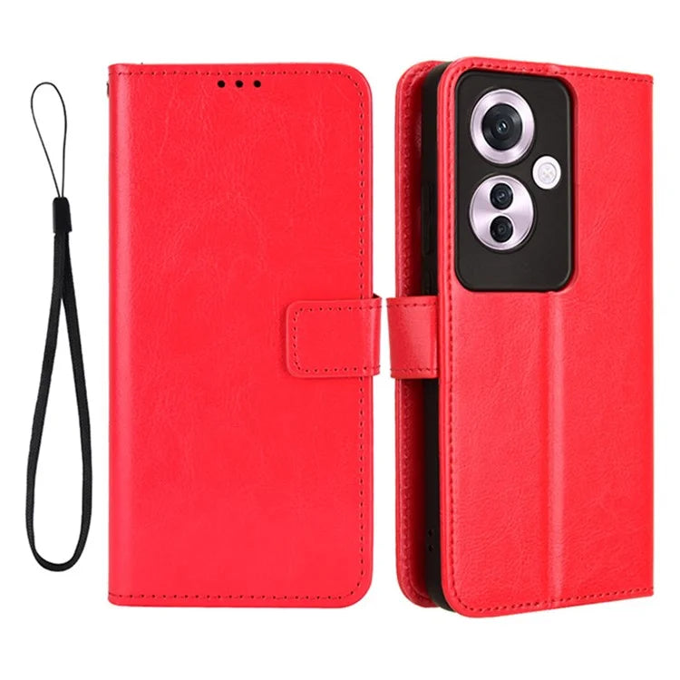 For Oppo Reno11 F 5G / F25 Pro 5G Case Crazy Horse Texture Leather Stand Phone Cover