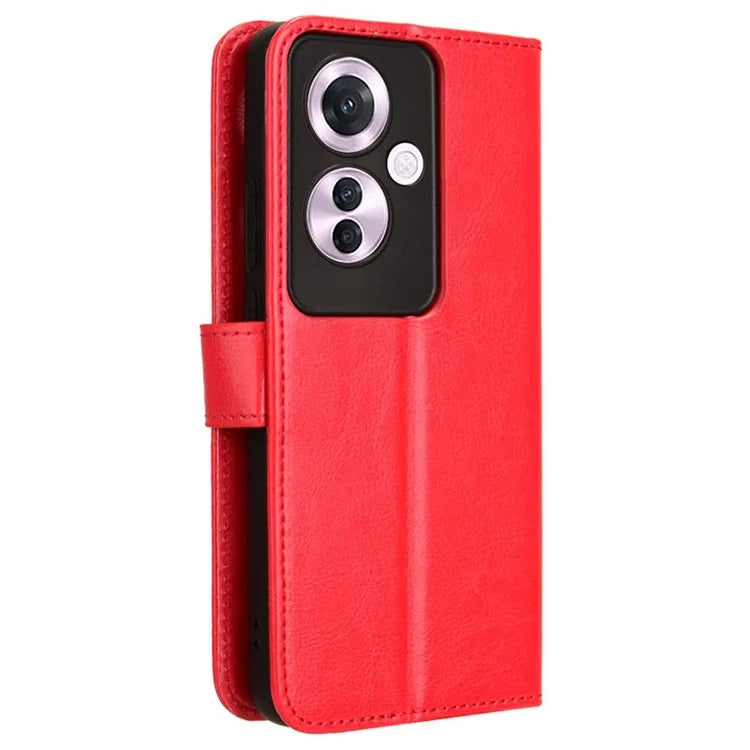 For Oppo Reno11 F 5G / F25 Pro 5G Case Crazy Horse Texture Leather Stand Phone Cover