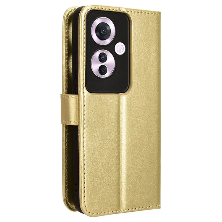 For Oppo Reno11 F 5G / F25 Pro 5G Case Crazy Horse Texture Leather Stand Phone Cover