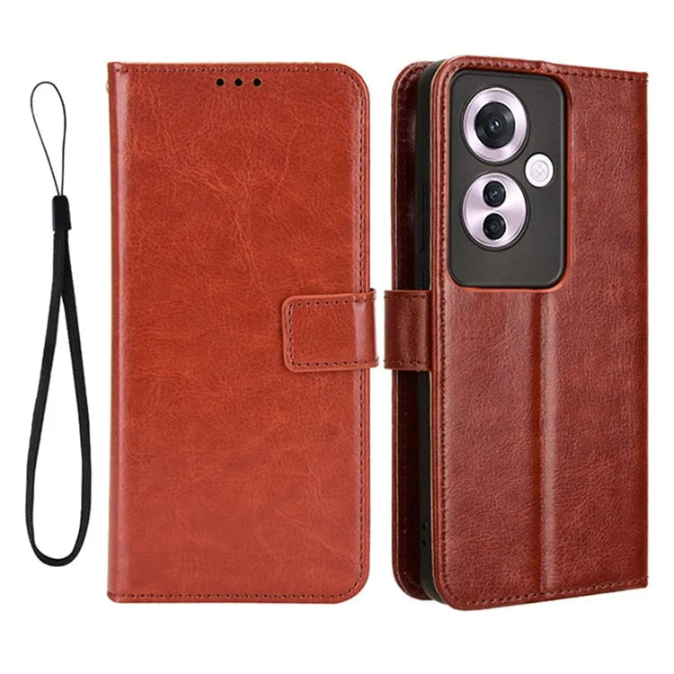 For Oppo Reno11 F 5G / F25 Pro 5G Case Crazy Horse Texture Leather Stand Phone Cover