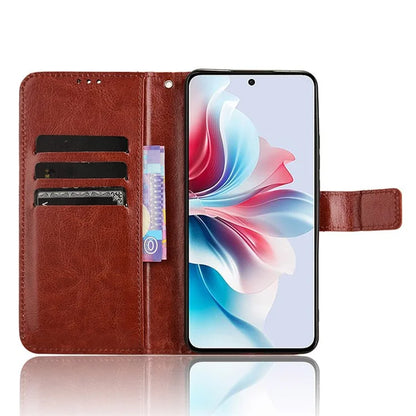 For Oppo Reno11 F 5G / F25 Pro 5G Case Crazy Horse Texture Leather Stand Phone Cover