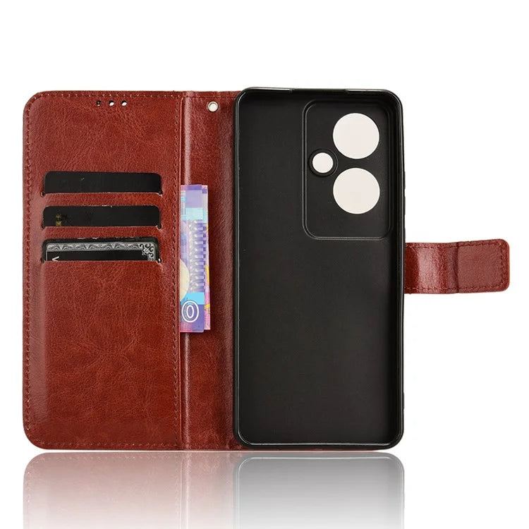 For Oppo Reno11 F 5G / F25 Pro 5G Case Crazy Horse Texture Leather Stand Phone Cover