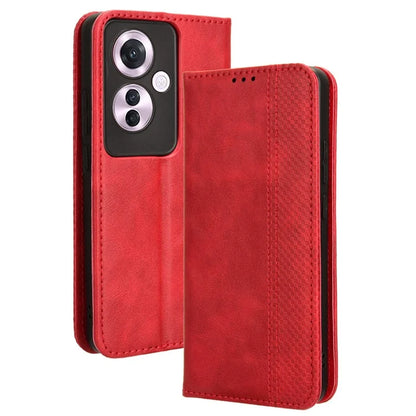 For Oppo Reno11 F 5G / F25 Pro 5G Wallet Case Retro PU Leather Phone Cover Magnetic Closing