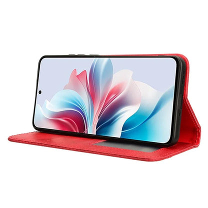 For Oppo Reno11 F 5G / F25 Pro 5G Wallet Case Retro PU Leather Phone Cover Magnetic Closing