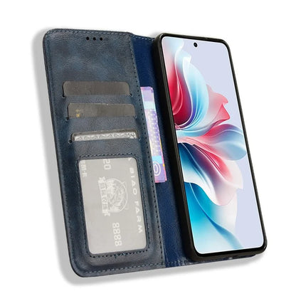 For Oppo Reno11 F 5G / F25 Pro 5G Wallet Case Retro PU Leather Phone Cover Magnetic Closing