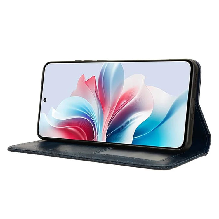 For Oppo Reno11 F 5G / F25 Pro 5G Wallet Case Retro PU Leather Phone Cover Magnetic Closing