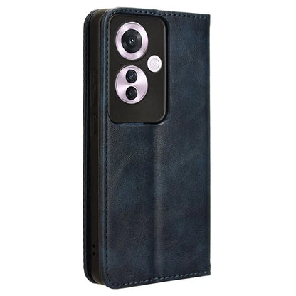 For Oppo Reno11 F 5G / F25 Pro 5G Wallet Case Retro PU Leather Phone Cover Magnetic Closing