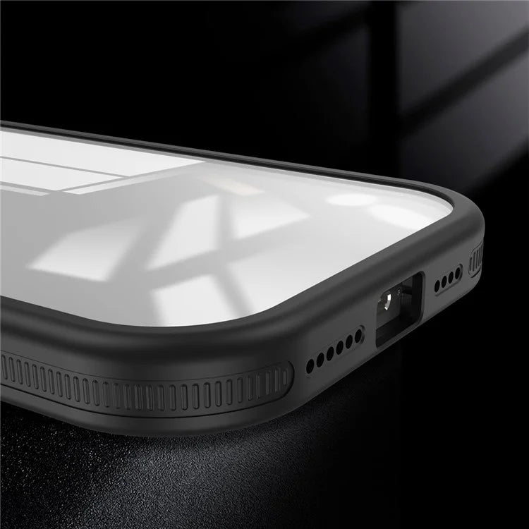 For iPhone 13 Pro Clear Case Lens Cover Kickstand PC + TPU Mirror Phone Shell