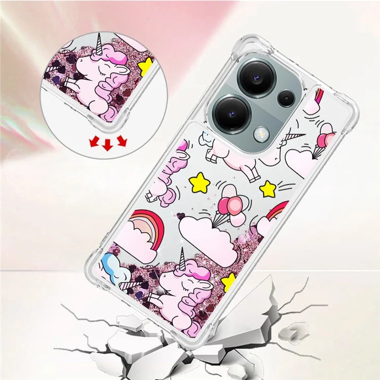 YB Quicksand Series-2 For Xiaomi Redmi Note 13 Pro 4G / Poco M6 Pro 4G Phone Case Stylish Pattern Quicksand TPU Cover