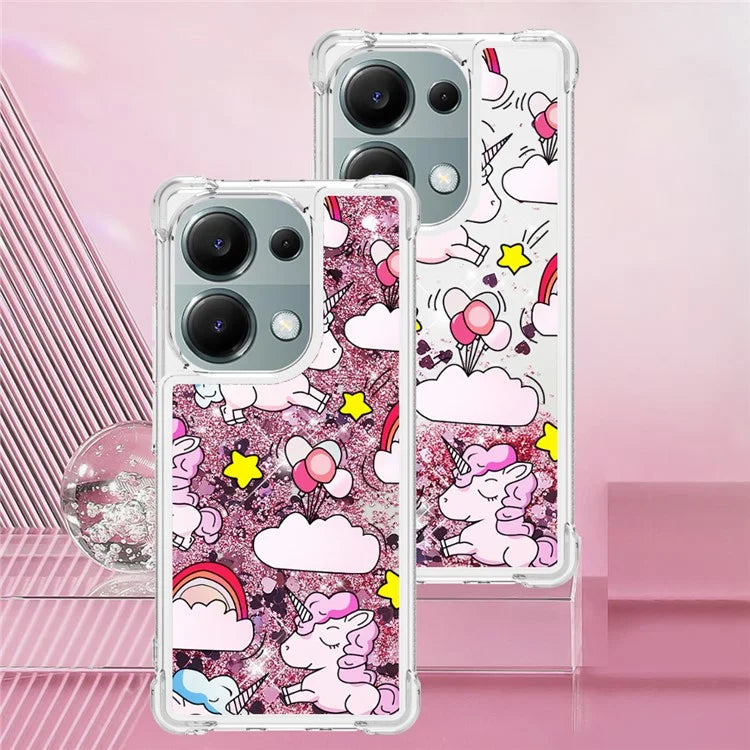 YB Quicksand Series-2 For Xiaomi Redmi Note 13 Pro 4G / Poco M6 Pro 4G Phone Case Stylish Pattern Quicksand TPU Cover