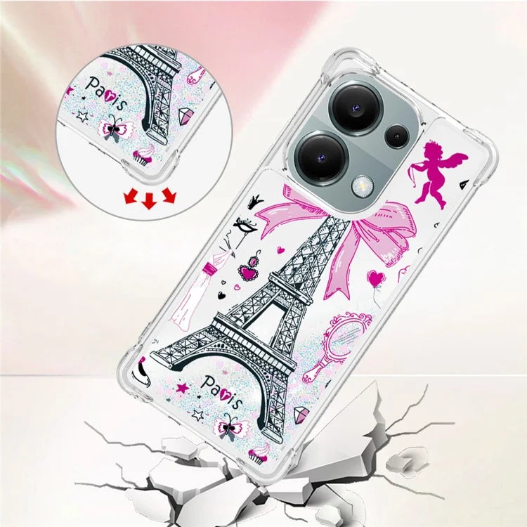 YB Quicksand Series-2 For Xiaomi Redmi Note 13 Pro 4G / Poco M6 Pro 4G Phone Case Stylish Pattern Quicksand TPU Cover