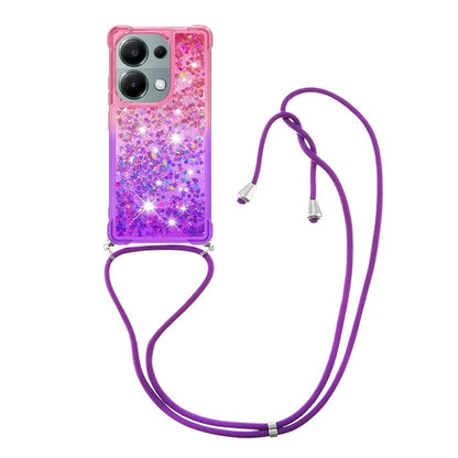 YB Quicksand Series-6 For Xiaomi Redmi Note 13 Pro 4G / Poco M6 Pro 4G Sequins Quicksand Case TPU Phone Cover with Lanyard