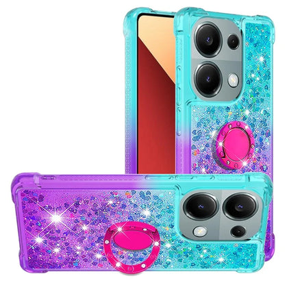 YB Quicksand Series-8 For Xiaomi Redmi Note 13 Pro 4G / Poco M6 Pro 4G Case Ring Kickstand Quicksand Phone Cover